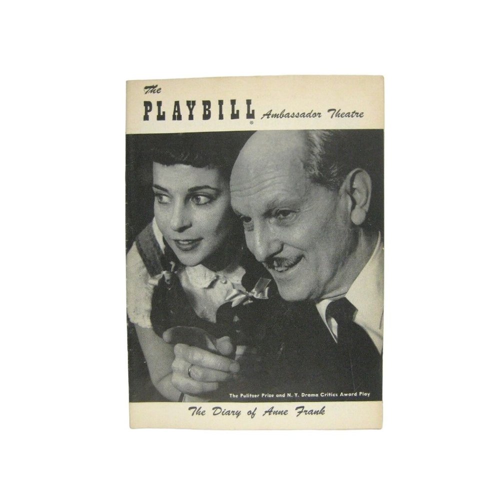Diary Anne Frank Playbill 1957 Ambassador Theatre Joseph Schildkraut Gusti Huber